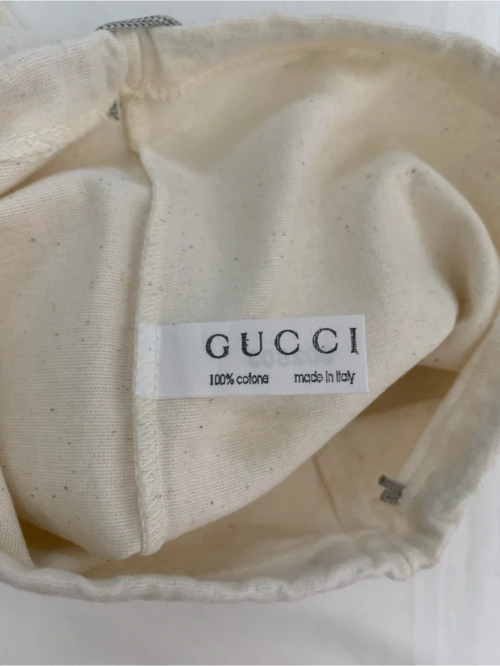 Vintage 1997 Gucci Shoes Drawstring Dust Bag - Beige  Cotton/ Flannel